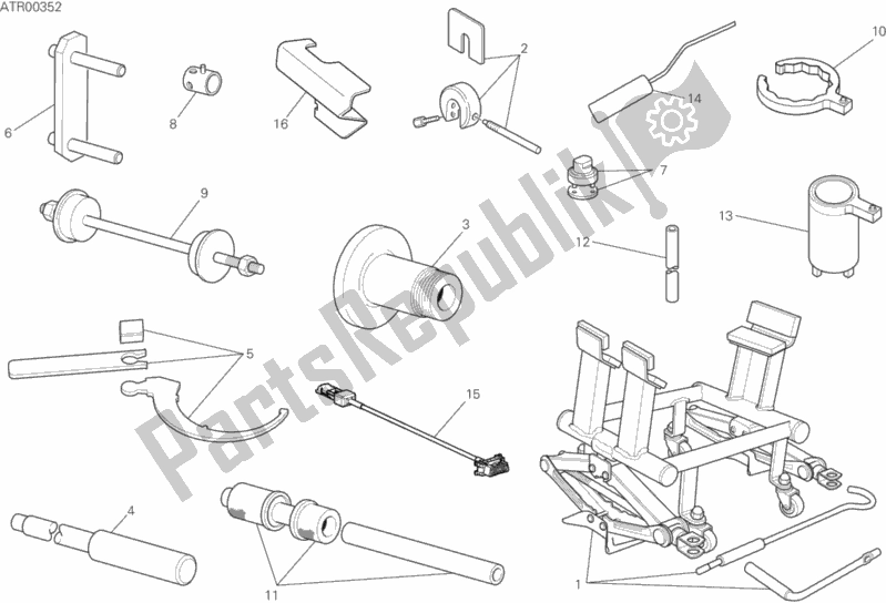 Toutes les pièces pour le 01b - Outils De Service D'atelier du Ducati Multistrada 1260 Touring USA 2020